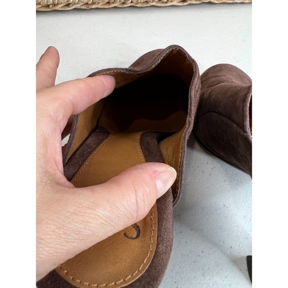 Sofft Women's Brown Suede Scalloped Heels Mules Leather Upper Size 9.5M - Picture 7 of 15